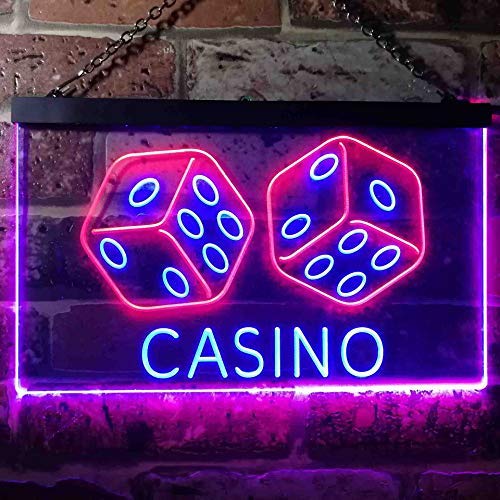 Dice Casino Dual LED Neon Light Sign